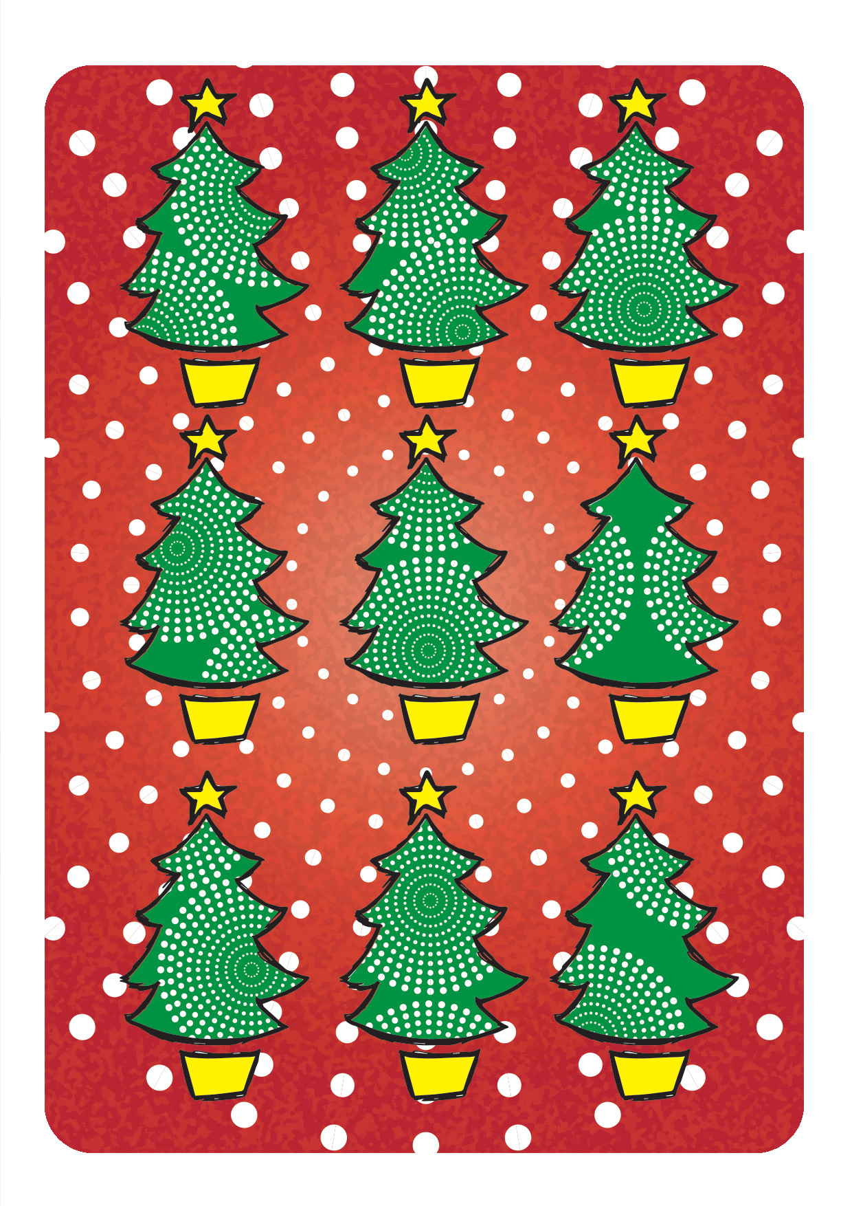 Dancing Trees Christmas Trees on White